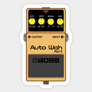 Boss AW-2 Auto Wah Guitar Effect Pedal Sticker